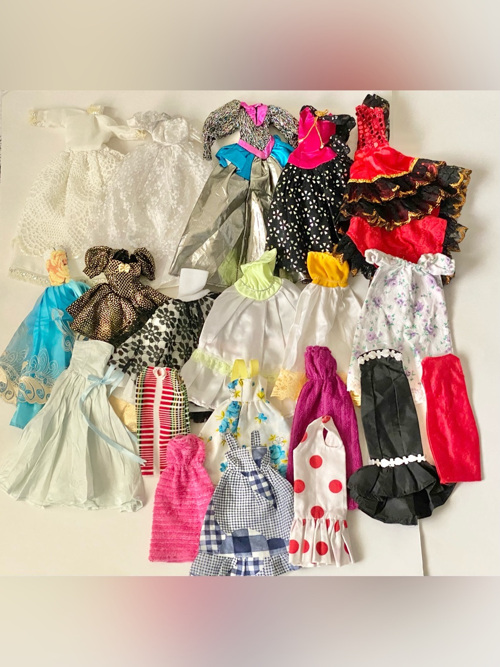 Vintage Barbie Doll Clone / Handmade Large Dresses Lot